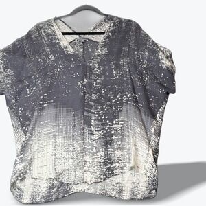 Vince Silk Kaftan Top V Neck Dolman Sleeve Oversized Relaxed Casual Medium